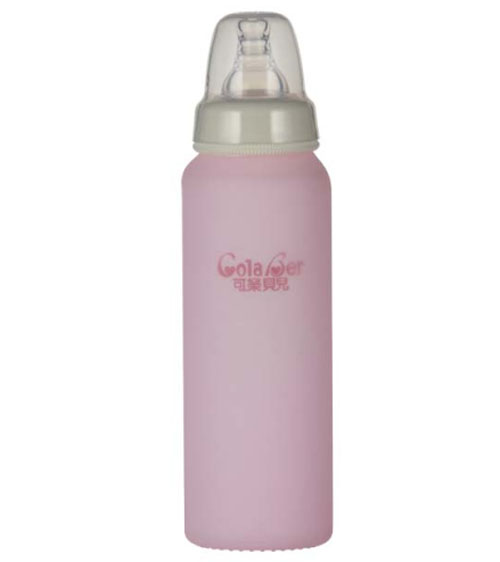 可樂(lè)貝兒防跌打玻璃奶瓶直身