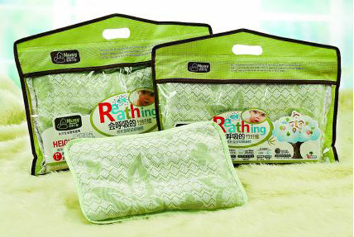 諾親小屋竹纖維成長(zhǎng)型綠葉嬰幼健康枕M碼