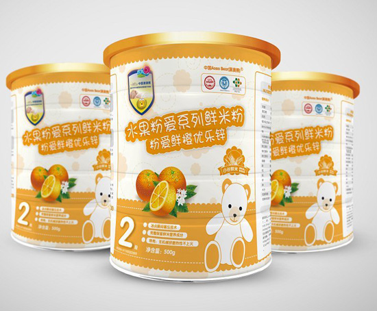 澳澳熊粉愛(ài)鮮橙優(yōu)樂(lè)鋅鮮米粉2段