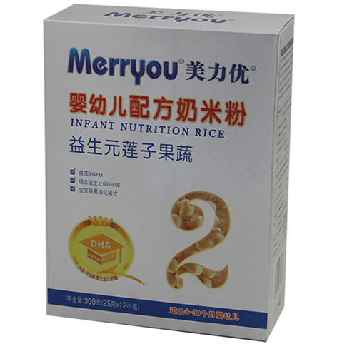 美力優(yōu)益生元蓮子果蔬嬰幼兒奶米粉2段盒裝