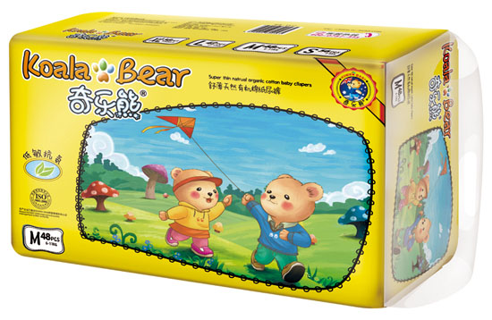 奇樂熊舒薄有機(jī)棉尿褲M碼48片