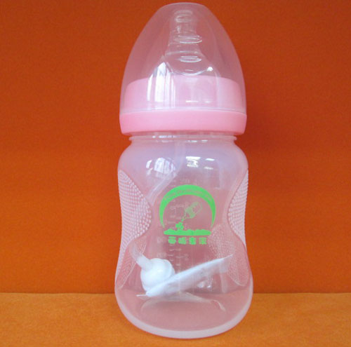 苗哺專(zhuān)家6安寬口自動(dòng)吸管磨砂手感PP奶瓶