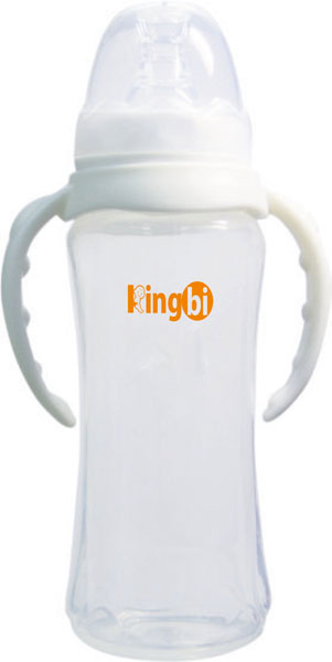 健貝白色標(biāo)口嬰兒奶瓶240ml