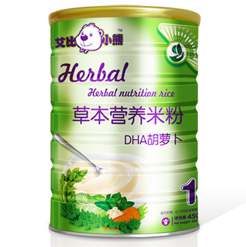 艾比小熊DHA胡蘿卜草本米粉1段聽裝