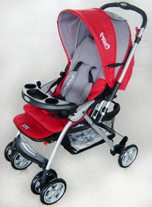 貝三寶換向嬰兒6輪手推車紅藍(lán)色