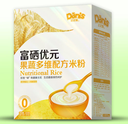 達尼斯富硒優(yōu)元果蔬多維米粉盒裝0段