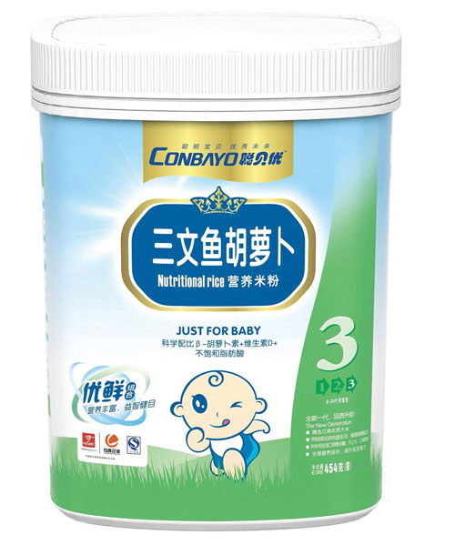 聰貝優(yōu)三文魚(yú)胡蘿卜營(yíng)養(yǎng)米粉3段聽(tīng)裝