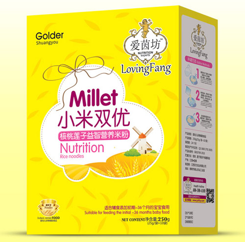 愛(ài)茵坊核桃蓮子益智小米雙優(yōu)米粉盒裝