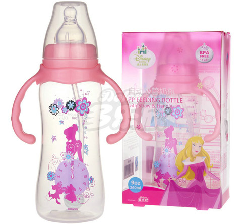 迪士尼寶寶標(biāo)口徑自動(dòng)吸管PP奶瓶(大號)260ml