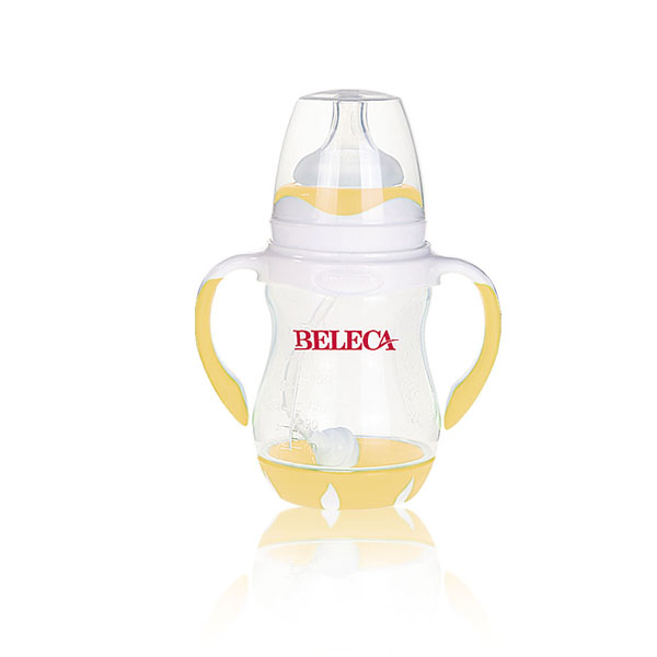 貝樂嘉黃色寬口弧形雙柄全自動(dòng)奶瓶