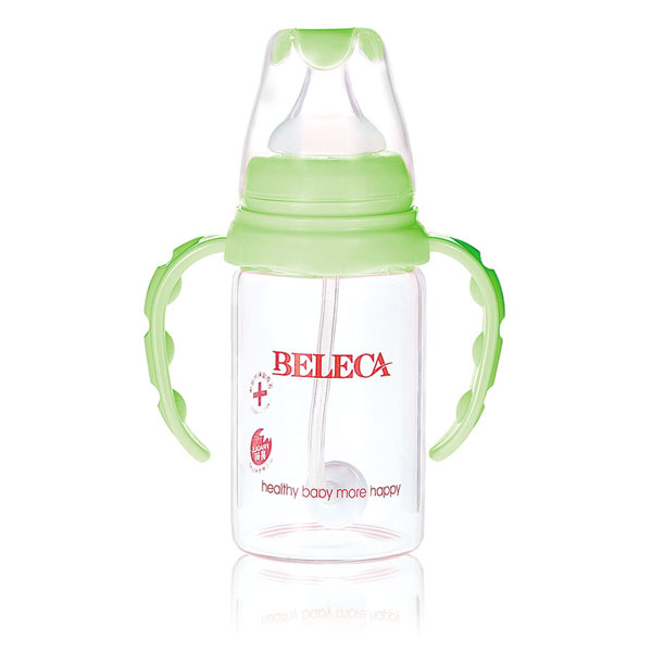 貝樂(lè)嘉綠色雙柄全自動(dòng)?jì)雰弘p層防爆奶瓶
