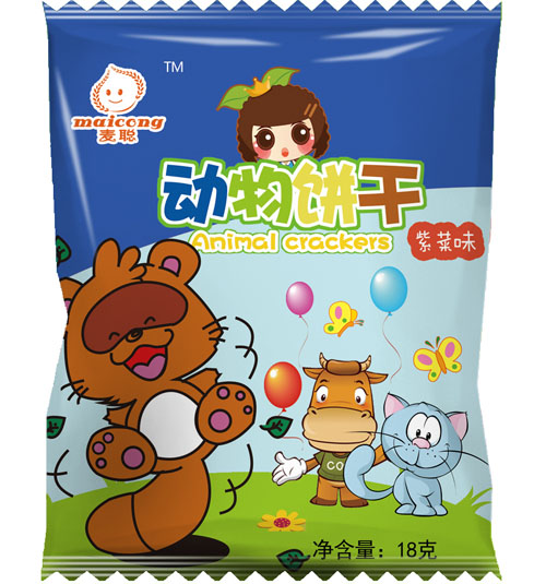 麥聰動(dòng)物餅干紫菜味