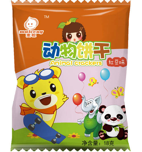 麥聰動物餅干紅豆味