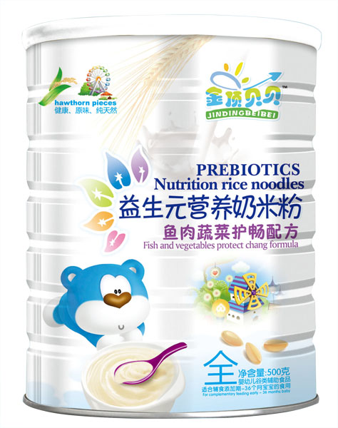 金頂貝貝魚肉蔬菜護暢配方益生元奶米粉聽裝