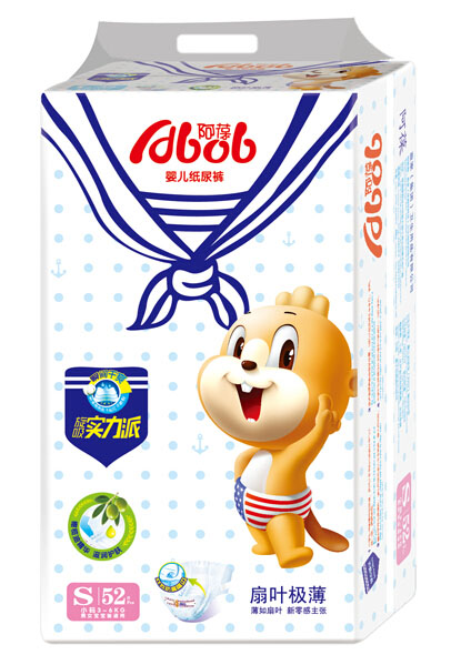 阿葆扇葉極薄嬰兒紙尿褲S52片