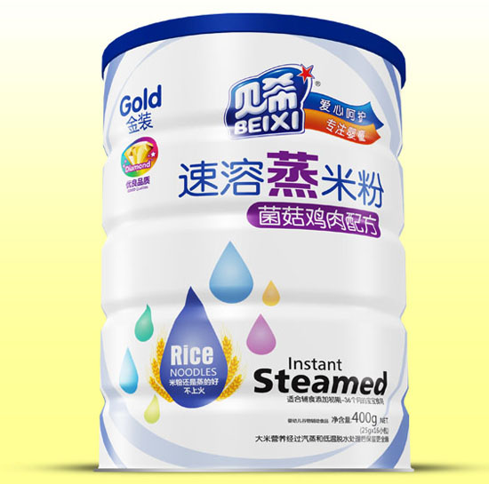 貝希菌菇雞肉速溶蒸米粉鐵聽