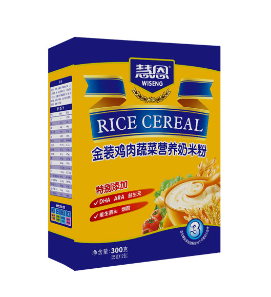 慧恩300克金裝雞肉蔬菜營養(yǎng)奶米粉