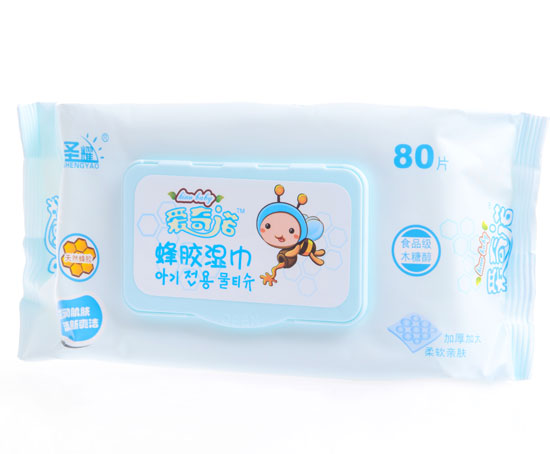 愛(ài)奇諾天然蜂膠嬰兒口手無(wú)香80片枕式加蓋(藍(lán))1