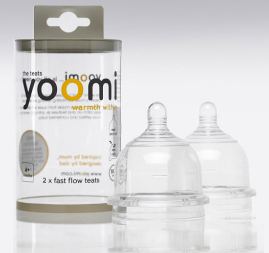 yoomi仿母乳防脹氣硅膠奶嘴2個(gè)裝快流