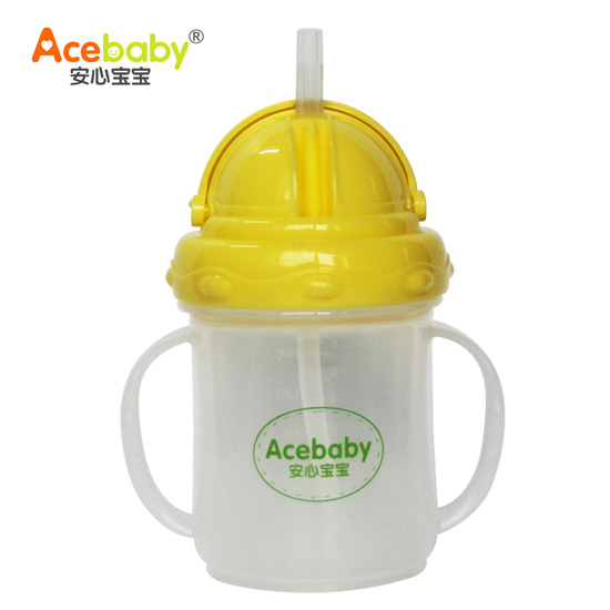 安心寶寶200ml廣口熊仔學(xué)飲杯黃色