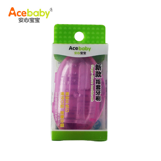 安心寶寶新款指套牙刷紅色