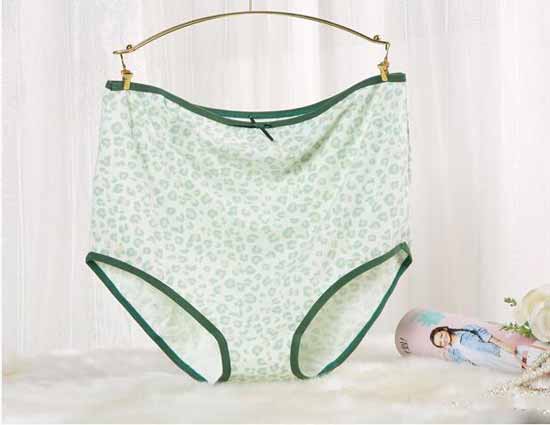 元曼淘氣寶貝519綿柔舒適內(nèi)褲(淡綠豹紋)