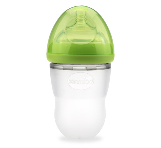 欣苗廣口硅膠奶瓶220ml綠色