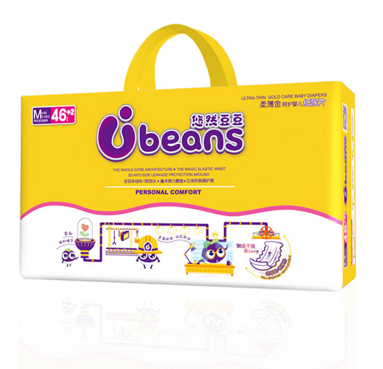 悠然豆豆柔薄金呵護(hù)嬰兒紙尿片M48片
