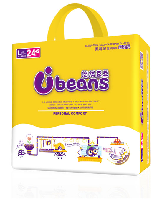 悠然豆豆全芯體柔薄金呵護(hù)嬰兒紙尿褲L26片