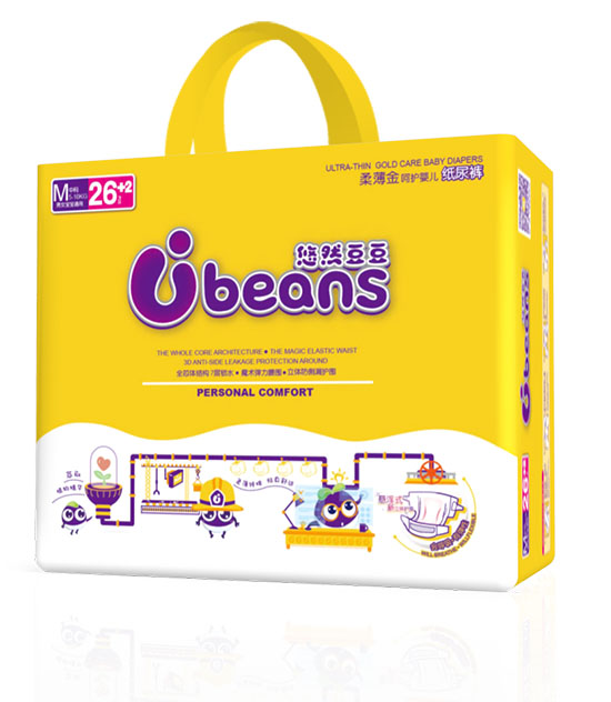 悠然豆豆全芯體柔薄金呵護嬰兒紙尿褲M28片