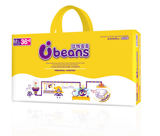 悠然豆豆半芯體輕柔棉薄嬰兒紙尿褲M(mǎn)38片