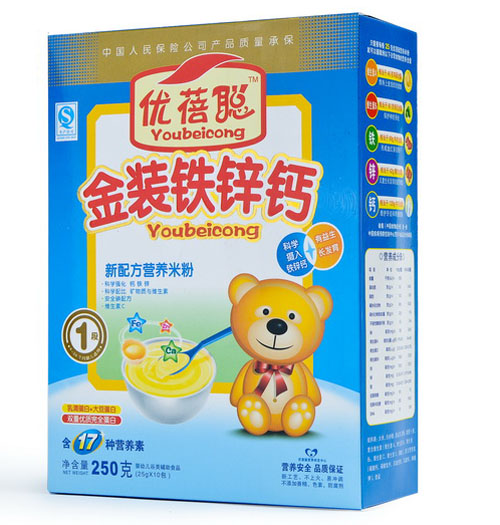 優(yōu)蓓聰金裝鐵鋅鈣營(yíng)養(yǎng)米粉1段
