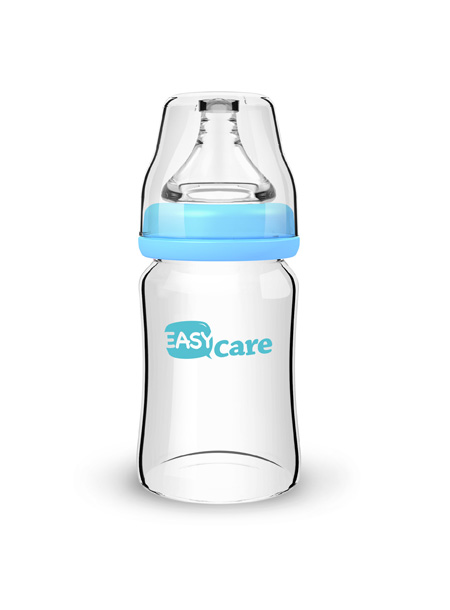 伊斯卡爾150ml玻璃寬口徑奶瓶(藍色)