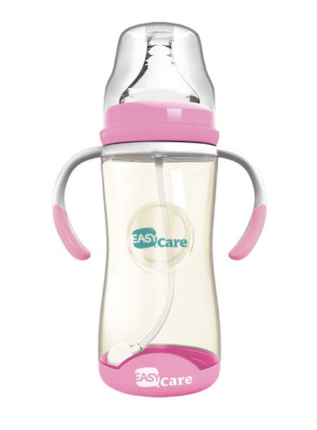 伊斯卡爾260mlPPSU自動(dòng)寬口徑感溫奶瓶(紅)