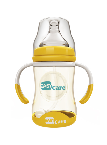 伊斯卡爾160mlPPSU自動寬口徑感溫奶瓶(黃)