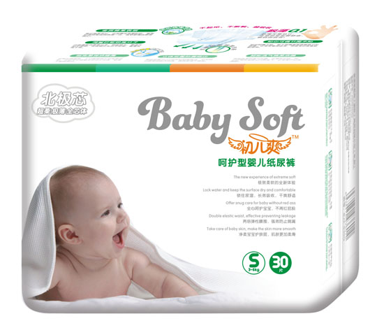 初兒爽北極芯呵護(hù)型嬰兒紙尿褲S碼30片