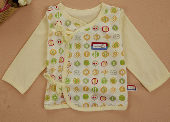 金色小魚純棉素色單面數(shù)字半背合同衫