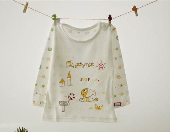 金色小魚麻塞爾纖維單面小魚肩開(kāi)衫