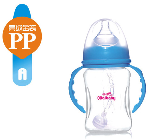 Q0愛寬口徑雙柄自動PP奶瓶210ML1