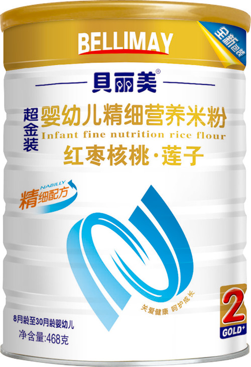 貝麗美紅棗核桃蓮子精細(xì)營(yíng)養(yǎng)米粉408克聽(tīng)裝