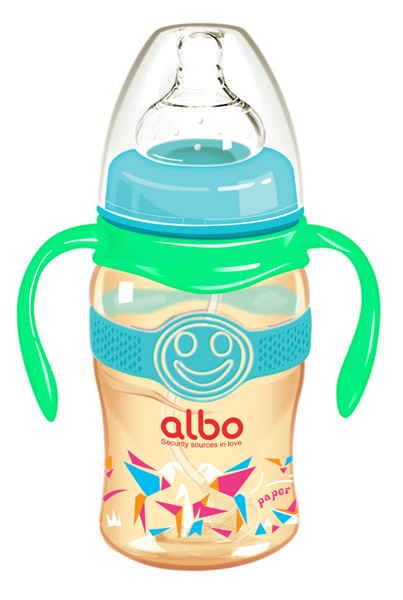 愛(ài)樂(lè)寶220mlPPSU寬口感溫自動(dòng)奶瓶綠色