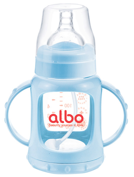 愛樂寶150ml防爆自動玻璃奶瓶藍