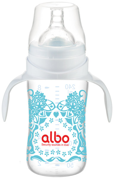 愛(ài)樂(lè)寶240ml寬口晶鉆玻璃奶瓶白