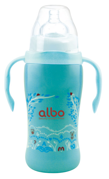 愛(ài)樂(lè)寶260ml不銹鋼真空保溫奶瓶藍(lán)色