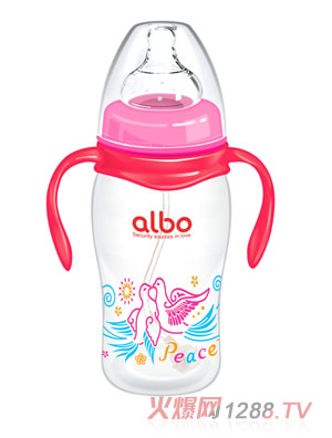 愛(ài)樂(lè)寶300ml寬口圓弧自動(dòng)奶瓶紅色