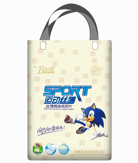 貝+愛運動絲薄紙尿片S-48片