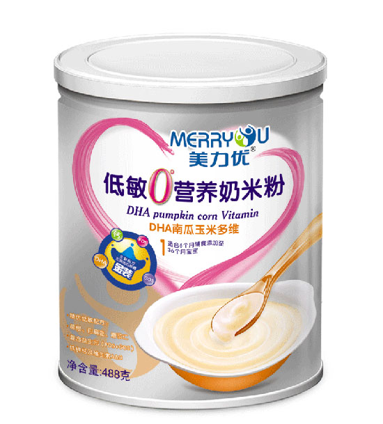 美力優(yōu)DHA南瓜玉米多維聽裝低敏0°營養(yǎng)奶米粉1段