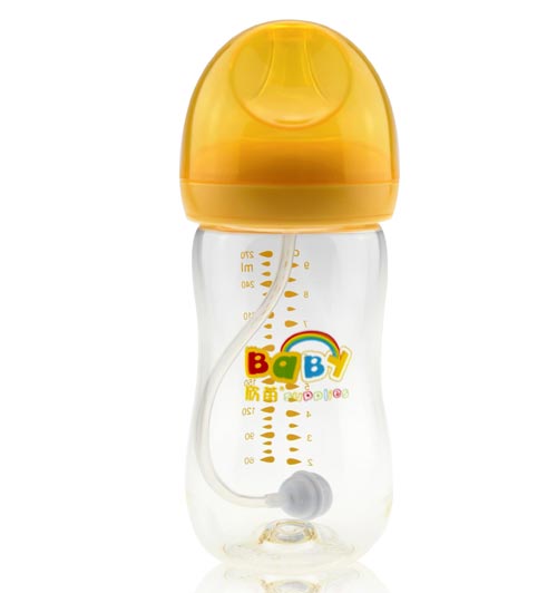 欣苗新升級(jí)蘑菇頭PA奶瓶270ml橘色