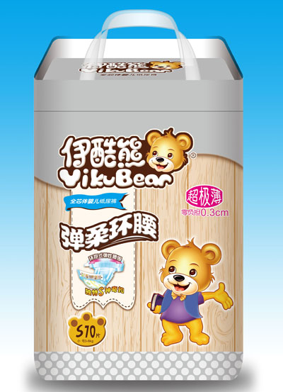 伊酷熊全芯體嬰兒紙尿褲S碼70片