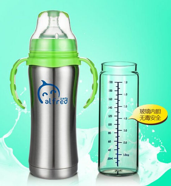 藍(lán)精靈不銹鋼保溫奶瓶